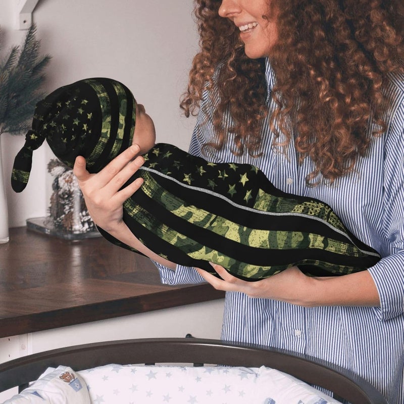 Figtihw Camo Flag Swaddle Blankets Newborn Receiving Blanket Baby Swaddle Wrap Soft Sleeping Sack for Baby Girls Boys - Image 5